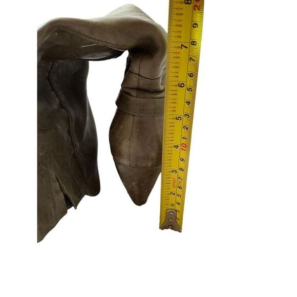 Crown Vintage Distressed Lace Front Knee Leather Green Boots size 6 - Picture 7 of 10